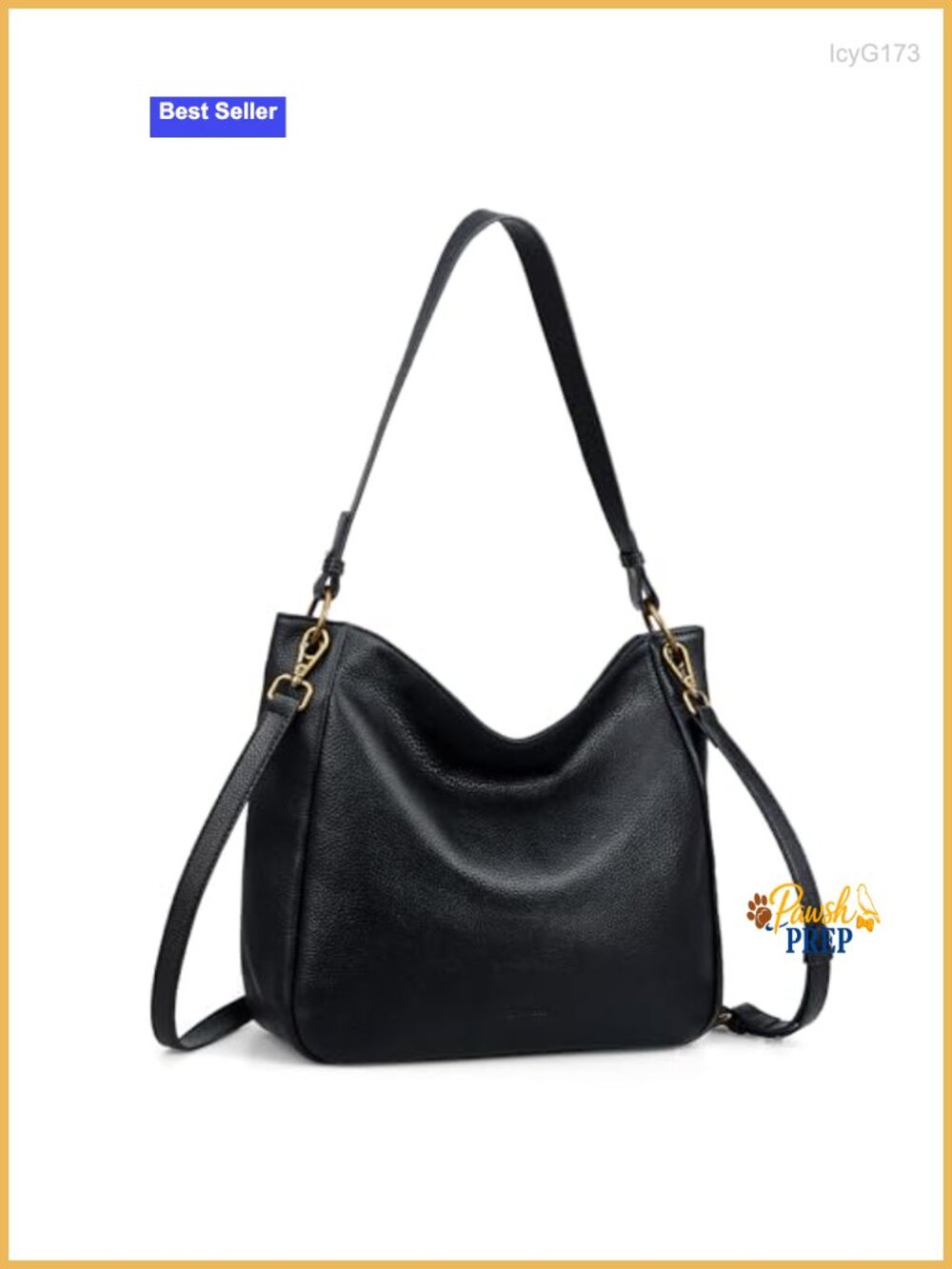 Genuine Leather Hobo Crossbody Bag for Women Soft Vintage Purse Handbag with 2